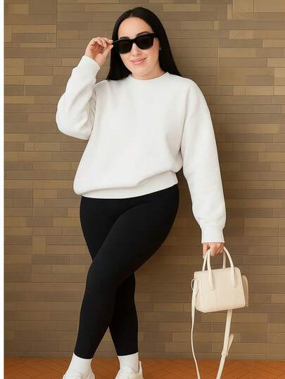 sudadera cuello redondo corte oversise look urbano moda casual