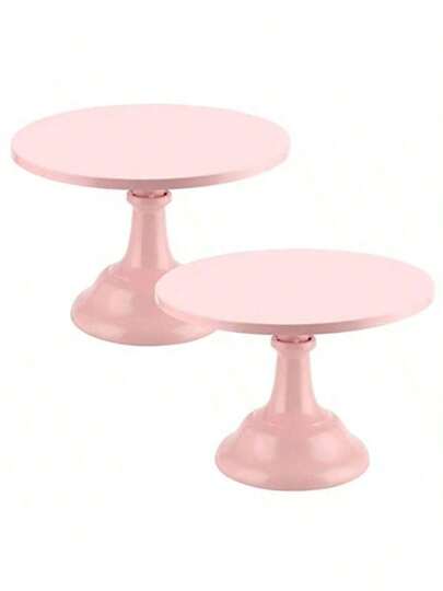 1个粉色可调节高度蛋糕架 - 10英寸圆形金属纸杯蛋糕架，底座稳固，弧形设计优雅，轻巧坚固，适合生日、婚礼、派对装饰、家庭活动，表面耐用且易于清洁，多功能托盘，适用于蛋糕、托盘、节日派对