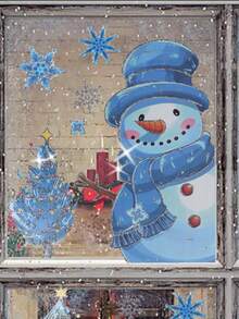 132 piezas Pegatinas navideñas de vinilo para ventanas, pegatinas de ventana con purpurina de gnomos y copos de nieve para vidrio, decoraciones navideñas para el hogar, fiestas navideñas, decoración de habitaciones, regalos navideños, decoración del hogar