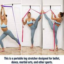1 Set Flexible Yoga Stretch Strap With D-Ring, Leg Stretching Band For Dance, Gymnastics, Resistance Fitness Training - Multicolor - View 3