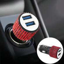 1pc Shiny Rhinestone Car Charger, Fast Charging USB Type-C Car Phone Charger, Diamond Adapter, Compatible With Phones, Dashcams, GPS And Other Devices, Ideal Gift For Men And Women On Holidays/Birthdays - Multicolor - View 63