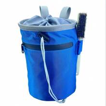 High Quality Nylon Chalk Bag With Adjustable Waist Belt And Zipper Pocket - Blue Non-Slip Chalk Bag, Essential For Gymnastics, Mountaineering, Rock Climbing | Fashionable Design | Secure Zipper Closure, Climbing Gear