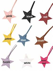 Customized Initial Star PU Leather Luggage Tag, Bag Charm, Car Pendant, Decoration Accessory, Keychain, Suitable For Girlfriend, Bridesmaid, Wedding, Birthday, Best Friend, Mother's Day, Couple Gifts