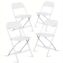 10-Pack Heavy-Duty Folding Chairs With Folding Mechanism - Extra Wide Seats (15.5x15.5in), 350lb Capacity - Lightweight Stackable Wedding, Party, Banquet, Event Chairs - Easy Storage For Home, Events, Rentals - White Plastic Chairs For Adults, Outdoor Seating, Simple Design, Sturdy Frame, Wedding Planners - Đen- - Xem 8