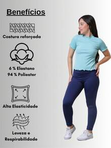 Thick Girls' Leggings, Youth, High Waist, Comfortable, Zero Transparency - 藏蓝色 - 查看 4