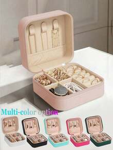 Hộp đựng trang sức có gương (12 chiếc/1 hộp), hộp đựng trang sức du lịch có khóa kéo tiện dụng, hộp đựng trang sức tối giản dùng cho du lịch và gia đình, hộp đựng trang sức mini bằng da thời trang, hộp đựng trang sức, hộp đựng trang sức nhỏ chống bụi, hộp đựng trang sức có khóa kéo, hộp đựng phụ kiện trang sức, hộp đựng mỹ phẩm. - Nhiều màu - Xem 4