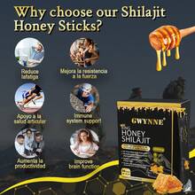 Gwynne Shilajit Honey Sticks Suplementos 30 Sticks Puro Del Himalaya 85 Micronutrientes 3000mg Apto Para Hombres Y Mujeres 100% Natural Orgánico - Otros - Ver 3