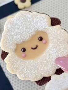 可爱绵羊饼干模具卡通动物绵羊饼干模具饼干印章手压3D糖霜饼干厨房用品 - 模具 - 查看 5