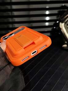 1 件新款时尚多功能皮革卡夹钱包保护套，带可折叠支架，适用于 Apple 13/14/15/16/17 Pro Max - 橘色 - 查看 10