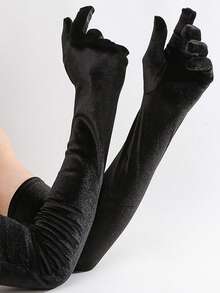 1 Pair Women's Vintage Velvet Long Gloves, Autumn/Winter Warm, Cosplay, Party, Wedding, Formal Event, Ball Accessory Christmas - Multicolor - View 10