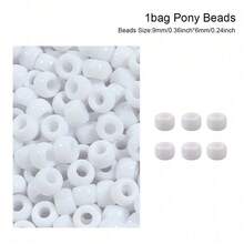 亚克力小珠子，用于制作珠宝首饰，塑料桶珠，DIY编织手链项链吊坠 - 亞克力小馬珠 - 查看 5