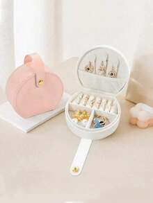 1pc Custom Jewelry Bag, Personalized Travel Jewelry Box, Custom Name And Birth Flower Jewelry Box Small Square Earrings Organizer With Handle Bridesmaid Wedding Gift Box For Sisters And Friends, Birthday, Wedding, Mother's Day, Valentine's Day, Party, Custom Small Gifts,Multi-Functional, Ornamental,Reusable,Exquisite,Stylish,High-Qu,Elegant Living,Artful Living - Multicolor - View 6