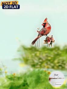 2D Flat, 1pc Proud Cardinal Decorative Sign - Suitable For Outdoor Planters, Lawns And Patios, Holidays, Weddings, Parties, Cardinal Lovers, Garden Themed Yards, Durable Marker, Acrylic Art Fit For 11 Occasions