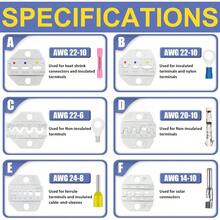Crimping Heat Shrink Connectors - AWG 22 - 10 Ratchet Wire Terminal Crimper - Ratcheting Crimper Tools - Available Insulated Nylon Connectors And Electrical Wire Connectors - 8327 - 6PCS Crimping Tool Set - View 2
