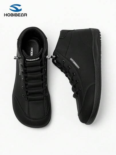 HOBIBEAR 1 Pair Slip-On Sports Shoes, Leather Upper, Lace-Free, Widened Toe Box, Comfortable For Men And Women, Soft Rubber Sole, Training Shoes, Suitable For Teenagers, Outdoor Autumn/Winter