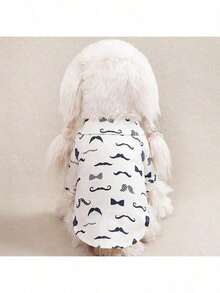 Gentleman Casual Bow Tie Shirt Pet Dog Clothes, Suitable For Small Dogs, All Season Wear, Anti-Shedding, For Cats, Chihuahua, Poodle, Holiday Party Supplies