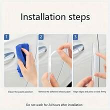 4pcs Invisible Car Door Edge Guards - PVC Bumper Strips For Anti-Scratch Protection, Rearview Mirror Bumper, Able To Cushion Collision, Firmly Protect Car Door Paint - Clear - View 6