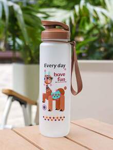 1 件 1000ml/32oz 可爱蜜蜂、卡通龙、羊驼图案运动水瓶 - 便携式翻盖设计带手柄带,适合日常通勤、户外活动、露营、跑步、健身、旅行和节日礼物 - 彩色 - 查看 11