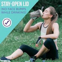 2 Pack 20oz Shaker Bottles With Stainless Steel Balls Leakproof Odor Resistant For Protein Smoothies Gym Travel Halloween Fitness Gift - 灰色/白色 - 查看 7