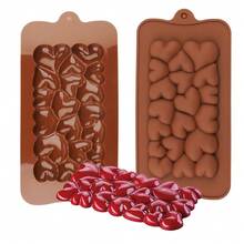 1pc/2pcs Silicone Chocolate Mold, Valentine's Day Heart Chocolate Block Candy Mold, Non-Stick Heart Shaped Bubble Cake Sugar Ice Mold, 3D DIY Baking Tool - Multicolor - View 10