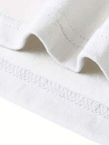 Cartoon Girl Lying On Bed Print Mens Short Sleeve Casual Sport-Shirt Holiday - White - View 3