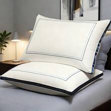 2 Pack Hotel Quality Pillow Checked Ultra Plush Soft Home Bed Pillow, Bed Pillows For Sleeping, Machine Washable, Suitable For Homestays, And Households, Suitable For Those Sleeping On The Back, Abdomen, Or Side - Multicolor - View 12