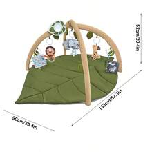 Thick Foldable Green Leaf Forest Pattern Play Mat, Suitable For Infant Crawling, Fitness Frame, Baby Playmat Toy