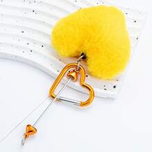 1pc DIY Beaded Accessory, Heart-Shaped Carabiner, Backpack Plush Pendant, Bag Charm, Carabiner, Heart Lock Clip, Pom Pom Carabiner, Birthday Gift, Christmas Gift, Christmas Stocking Stuffer - Multicolor - View 11
