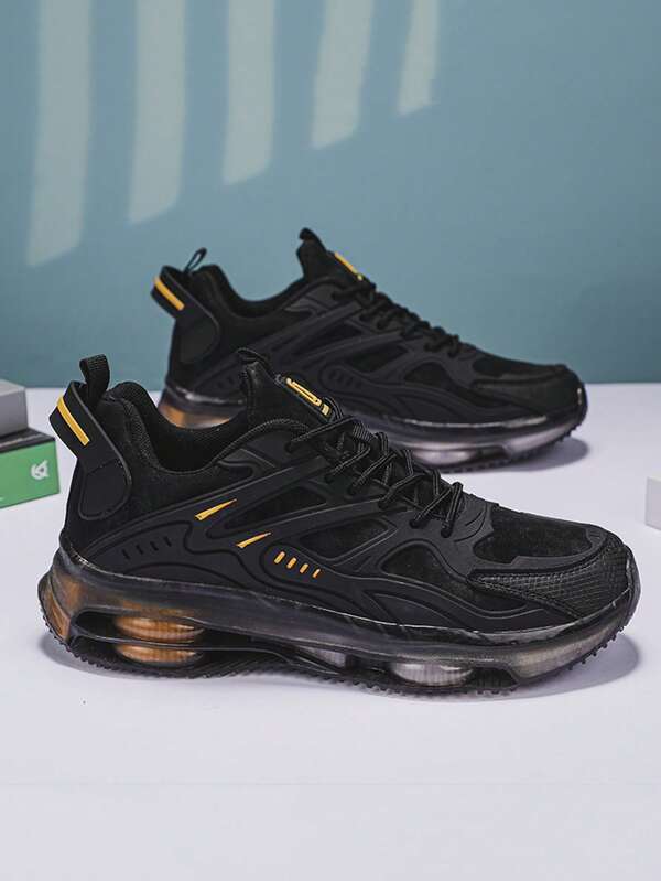 1 Pair Men's Stylish Colorblock Sneakers, Design + Comfortable Fit, Fashionable Sports Companion