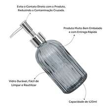 Blue Glass Liquid Dispenser 420ml Bathroom Sink Hygiene Soap Alcohol - Trong suốt - Xem 6