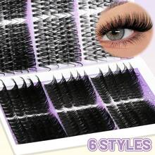 570 Pcs DIY Lash Clusters Kit, 30D~100D Pre Map Volume Eyelash Clusters Kit,Mix Lengths Individual Extensions With Dual End Bond And Seal And Tweezers For DIY At Home Use (8-16mm ) - màu đen - Xem 6