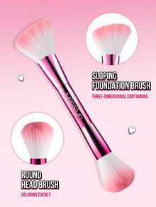 MISSLYN-Double Ended Powder Brush, Multifunctional Makeup Brush,Thick And Soft Fur,Fashionable Powder Brush,Easy To Carry,Double-Ended Brush,Easy To Apply,Daily,Skin-Friendly,Take Powder Evenly,Suitable For Beginners
