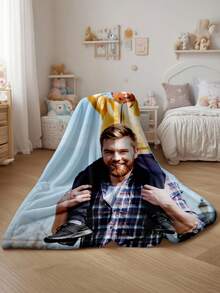 1pc Customizable Photo Blanket, Family Blanket, Photo Blanket, 9-Grid Pattern, Memorial Blanket. Suitable As A Gift For Girls, Boys, Adults, Valentine's Day, Lightweight, Baby Blanket, Personalized Throw Blanket, Personalized Photo Blanket, Personalized Throw Blanket, Personalized Baby Blanket, Newborn Blanket - Multicolor - View 7