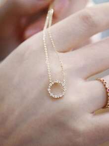 1 S925 Sterling Silver Fashionable Elegant With Zirconia Round Pendant Necklace For Women Valentine Day Gift Holiday Party Gift Daily Wear