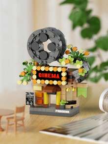 12pcs Street Scene Building Blocks Micro Particles Children's Assembly Toys, Changeable Street Scenes For City Walk At Home