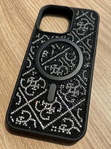 Funda Magnética compatible con Carga Inalámbrica con diseño brillante- Protección antigolpes para teléfonos - Blanco y Negro - Ver 3