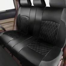 9PCS Car Seat Cover PVC Fabric Fashion Sport Seat Cover Car Interior Accessories,Car Seat Cover Full Set - 灰色 - 查看 3