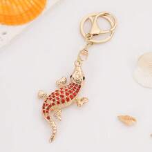 New Rhinestone Alloy Car Pendant, European & American Style, Men's Father's Day Gift, Rhinestone Lizard Small Gift, Creative Keychain, Metal Keychain Gift, Animal Party Zinc Alloy Accessory, Autumn Christmas Bag Charms Car Accessories Teacher Friend Sister Gift Ideas