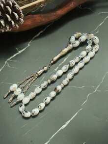 1pc Middle Eastern Saudi Tasbih Prayer Beads 33 Beads, Arabic Rosary Bracelet Islamic Prayer Beads, Glass Tasbih Prayer Beads, Tasbih Muslim Prayer Beads Bracelet, Christmas, New Year, Valentine's Day Gift For Men - Multicolor - View 1