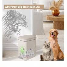 Small Bathroom Trash Can With Lid Slim Soft Close Garbage Can With PopUp Lid And Step On Foot Pedal Small Trash Bin Trashcan Waste Basket For Toilet Office Bedroom Kitchen Living Room - White - View 5