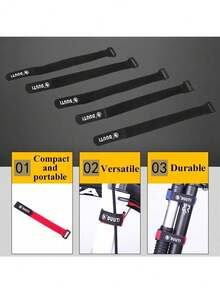 Dioche - Banda De Nylon De Bicicleta, Correas De Nylon De UsosúLtiples Ajustables del Manillar De La Bicicleta Que Monta En Bicicleta El Tenedor del Soporte De La Linterna(Negro) - Rojo - - Ver 4