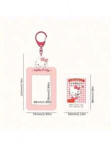 1件装【官方】三丽鸥酷洛米美乐蒂卡包套装，卡通可爱照片挂件钥匙扣，复古卡包，卡通身份证卡包，长款钱包，卡包，男女通用，迷你钱包，小钱包，可爱钱包，钱包钥匙扣，零钱包，挂绳钥匙扣