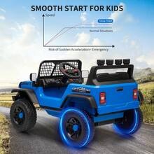 Huisuilinss Ride On Truck,12V Kids Electric Car,Ride On Car With Remote Control,Music Player,LED Lights,Ride On Toy For Boys & Girls - Blue - View 6