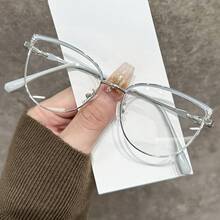Graceful Full Rim Round Glasses - Metal Frame, Clear Lens Suitable For Men And Women - Perfect Choice For School, Business Or Fashion Accessories - Gray Silver - View 9