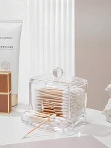 1 件/3 件梳妆台化妆品收纳盒、棉签架浴室容器、圆形卫生棉条/牙线分配器，用于整理和储存