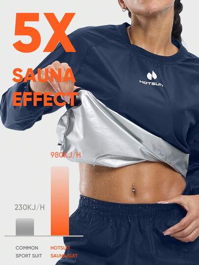 HOTSUIT Women's Long Sleeve Sauna Suit Fitness Workout Top