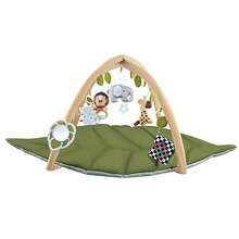Thick Foldable Green Leaf Forest Pattern Play Mat, Suitable For Infant Crawling, Fitness Frame, Baby Playmat Toy