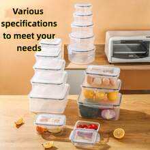 10pcs Food Storage Container Set, Fresh-Keeping Boxes, Easy- Airtight Plastic Containers, Suitable For Pantry, Travel, Outdoor Picnics, Kitchen Organization,Kitchen Accessories, Free Labels And Tags, Microwave, Oven, Freezer, Dishwasher, Home Decor, Party & Christmas Storage