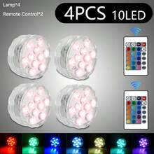 8Led Swimming Pool Light Remote Control RGB Dive Fish Light LED Underwater Lamp Portable Battery Operated For Vase Aquarium - Lamp 4 Controller 2 - View 12