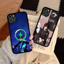 Custodia per telefono di Wednesday Addams da film e TV, compatibile con 16, 14, 13, 12, 11, 15 Pro Max Plus, con copertura magnetica, compatibile con ricarica senza fili MagSafe, compatibile con 17, 17 Pro, 17 Pro Max